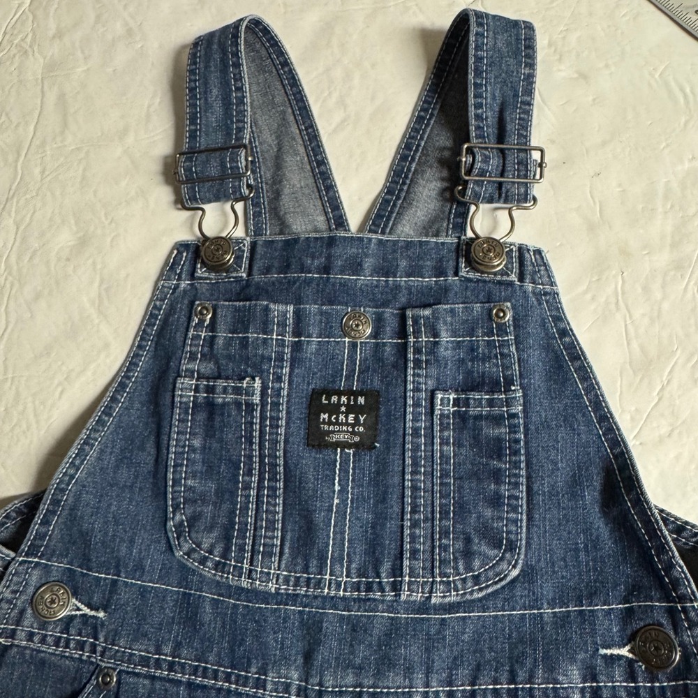 Lakin & McKey Trading Co Kids Denim Overalls Blue Carpenter Bib Size 8